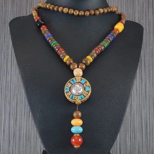 Long Mala Bead Necklace Boho Spiritual Jewelry